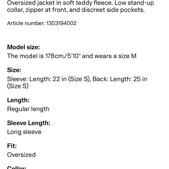 H&M oversized teddy fleece jacket - Picture 3 of 3